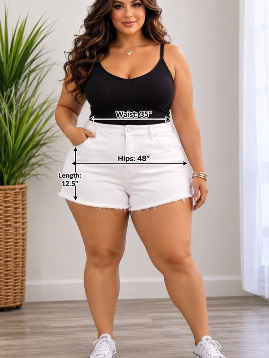 torrid Pants - TORRID White Denim Cutoff Shorts High Rise Frayed Hem NWT Plus Size 16